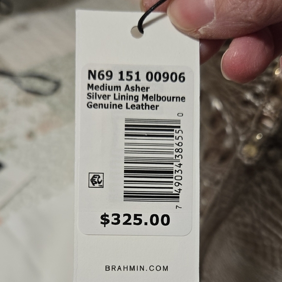 BRAHMIN Asher Tote In Silver Lining Melbourne. Like New. - Picture 12 of 13